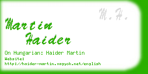 martin haider business card